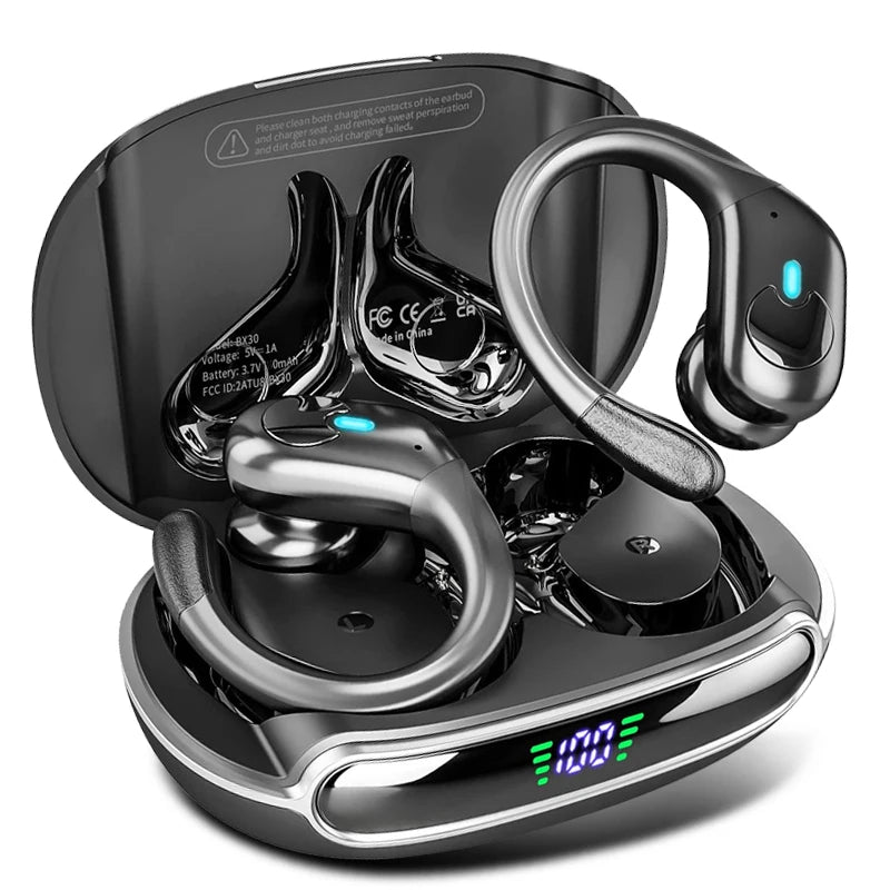 GREATWALL Wireless Earphones Headphones HiFi Music Stereo Sport Noise reduction Headset Charging Box Led Display HD Call Earbuds