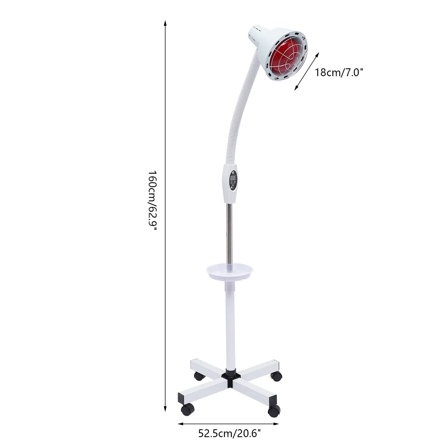 275W Infrared Heat Lamp Near Red with Flexible Arm & Remove Control Standing Lamp for Relieve Joint and Muscle Aches 110V