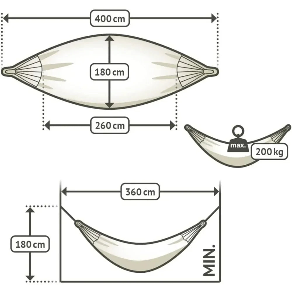 Flora-Classic Organic Cotton Hammock, Indoor Outdoor Hammock, Patio Bed Tree, Portable, 2 Person, Double