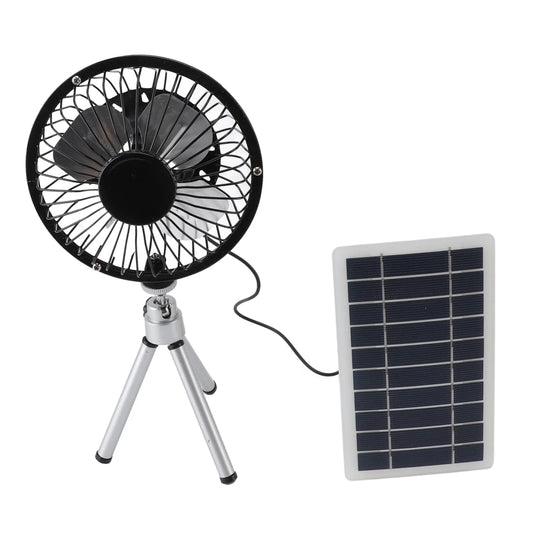 10W Solar Panel Fan Kit Monocrystalline Silicon Solar Powered Ventilator Fan with Stand for Outdoor Camping