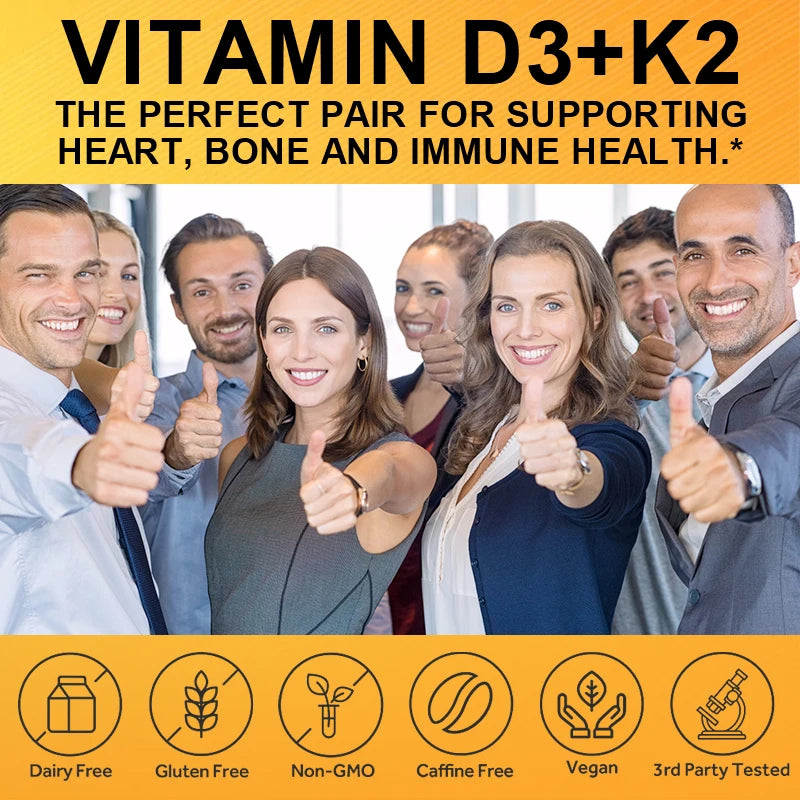 GPGP GreenPeople Vitamin D3+K2 Capsules 1,000 IU/45 mcg Cardiovascular Support, Supports Bone Health Easy To Absorb Joint Health