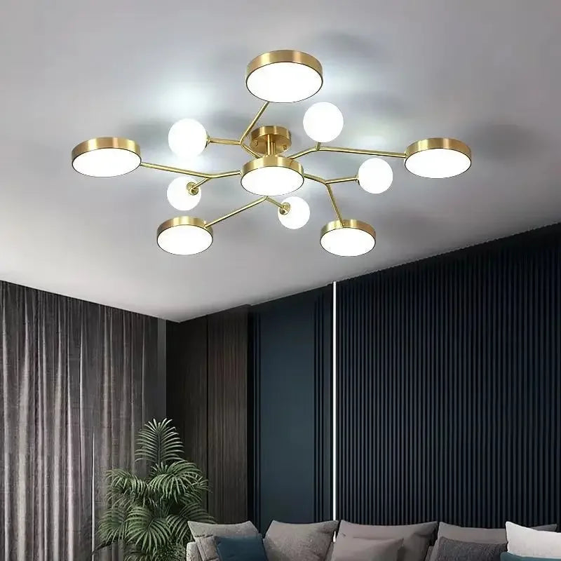 Nordic Ceiling Light Glass Ball LED Chandeliersr Living Restaurant Room Lamp Home Decoration Hanging Light Fixture
