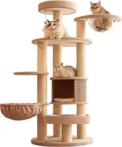 Cat Tree Tower for Indoor Cats Large Adult 20 lbs, XXL Heavy Duty Luxury Sturd, 65 Inches Tall