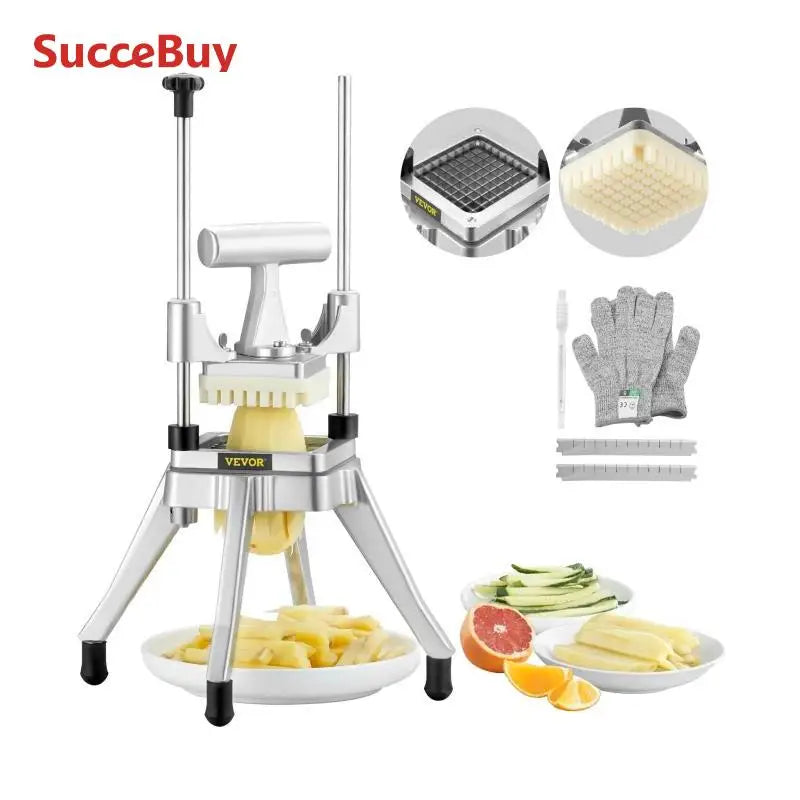 SucceBuy 3/8,1/4 Inch Manual Fruit Vegetable Dicer Cutter Commercial Food Cutter Stainless Steel Slicer Home Restaurant Kitchen