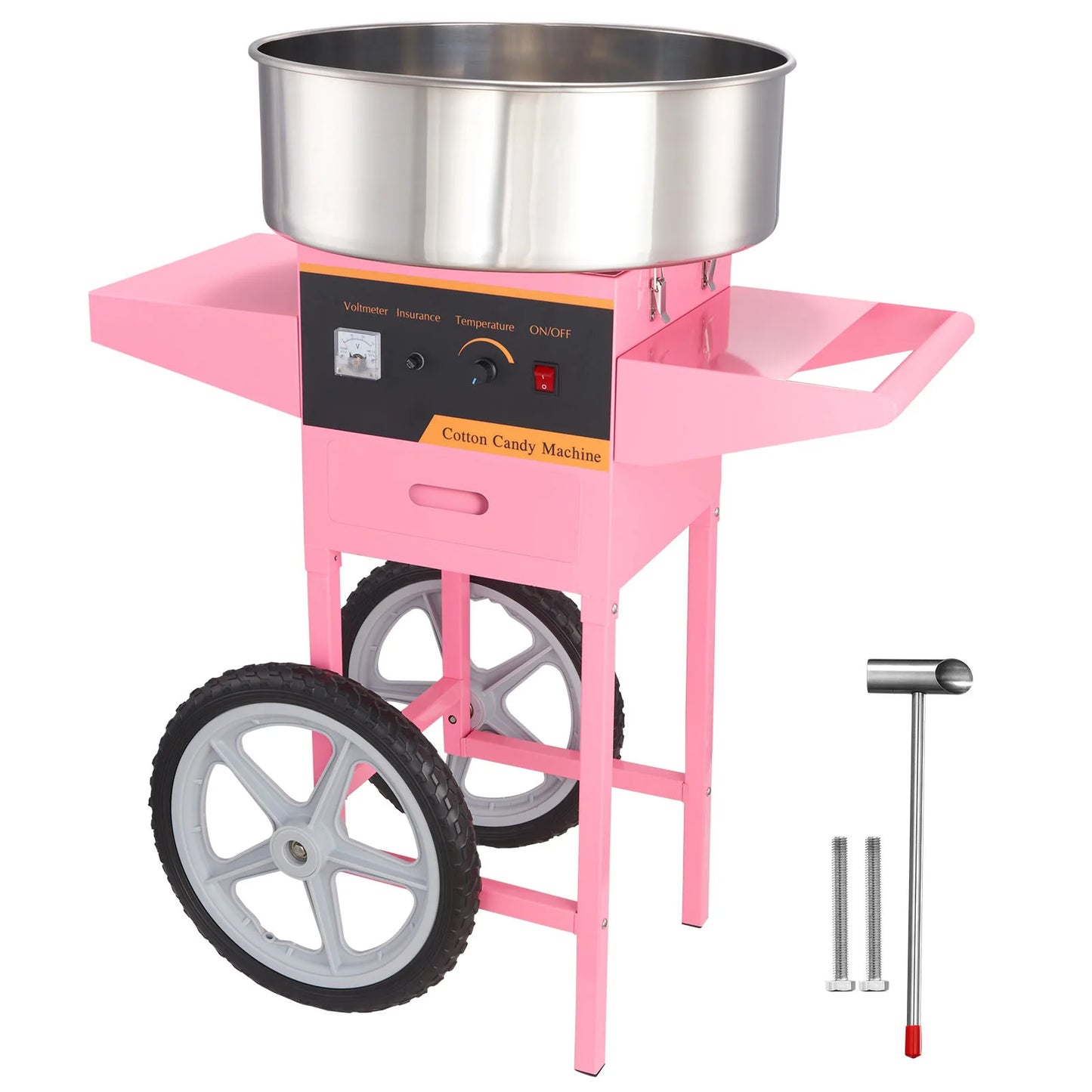 SucceBuy Electric Cotton Candy Machine Commercial Floss Maker with Stainless Steel Bowl Sugar Scoop Drawer for Birthday Party