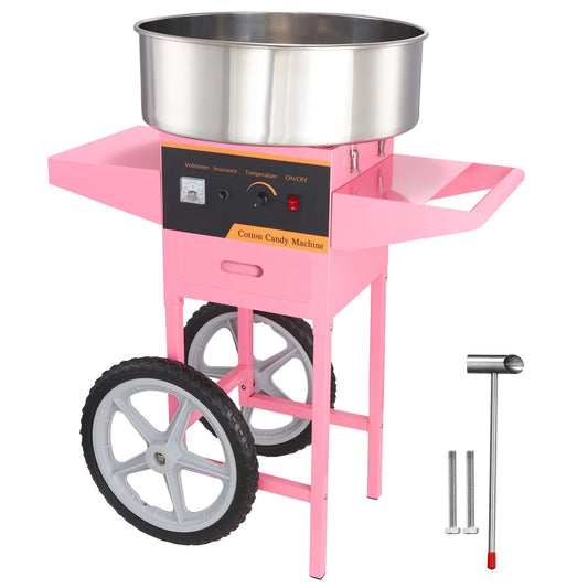 SucceBuy Electric Cotton Candy Machine Commercial Floss Maker with Stainless Steel Bowl Sugar Scoop Drawer for Birthday Party