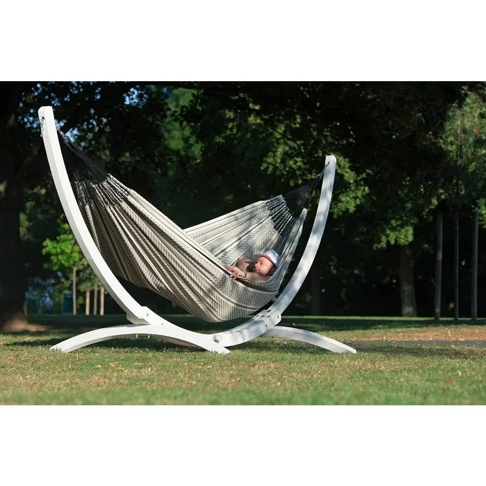 Flora-Classic Organic Cotton Hammock, Indoor Outdoor Hammock, Patio Bed Tree, Portable, 2 Person, Double